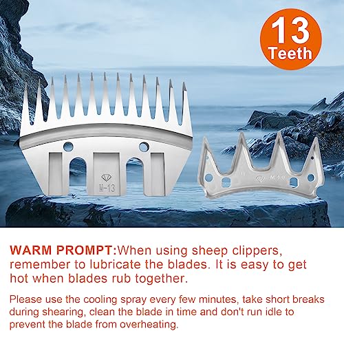 13 Tooth Sheep Grooming Clippers Replacement Blades for Thick Coat Animals - color: 13 Tooth(2 PCS)