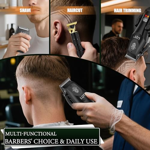 Hair Clippers for Men Professional, Beard Trimmer Kits & Sets, Electric Shavers, Hair Clippers & Trimmer Ceramic T-Blade, for Barber,for Men (Black) - color: B3