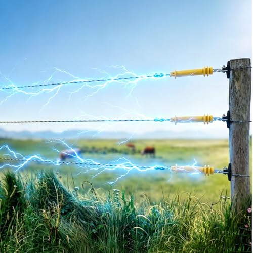 6 Pack Yellow Rubber Insulated Gate Handle Set – Heavy-Duty Electric Fence Handle, High-Visibility Durable Rubber, Weatherproof Safety Connector for Farm & Ranch Electric Fencing - color: 6-Pack