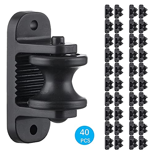 QMARK 40 Pack Electric Fence Wood Post Roller Insulators, Corner Insulators Black