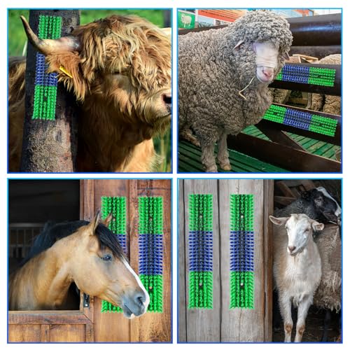 Livestock Scratch Brush for Cattle, Horses, Goats, Cow, Durable Scratching Brush, Massage Grooming Tool Kit