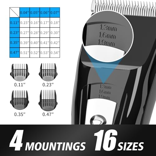 HAUSBELL Hair Clippers Cordless - Powerful Quiet Trimmer for Kids & Family | Powerful motor cuts all hair. Pre-installed blade – charge 2H, press ON. IPX7 washable. 4H battery. For kids, adults, pets