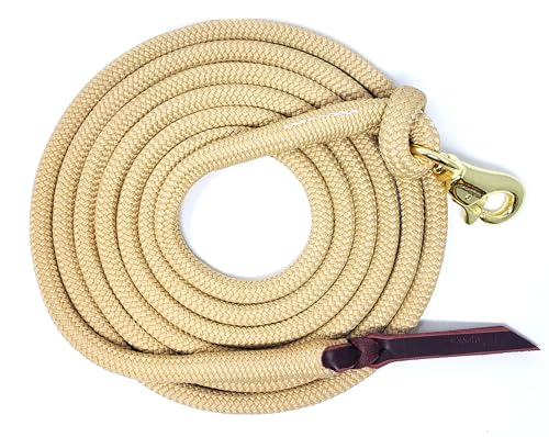 14 FT Lead Rope with BPS Snap - color: Beige, size: 14 ft. Brass Trigger Snap