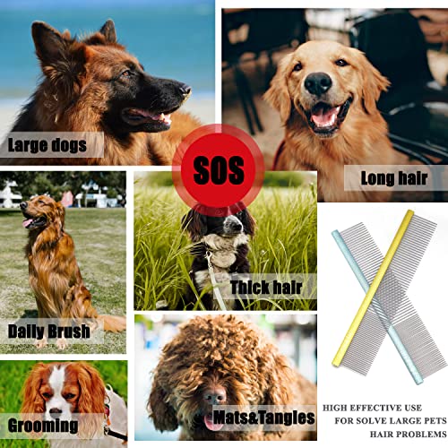 10inches Large Dog Combs for Grooming Shedding Tangles Mats. - color: gold, size: Large