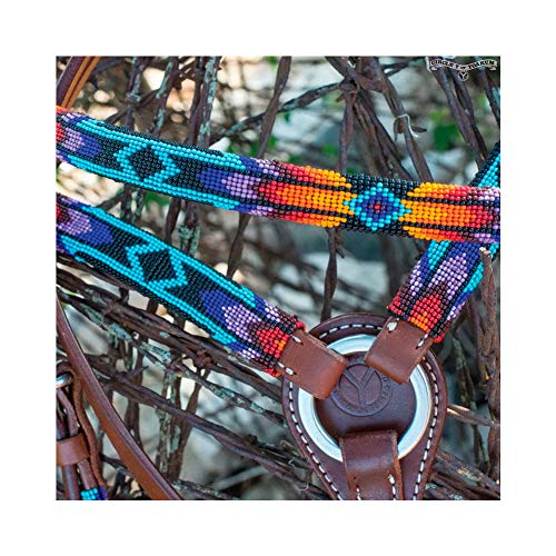 CIRCLE Y Infinity Wrap Bead Browband Headstall for Horse - color: Sunset