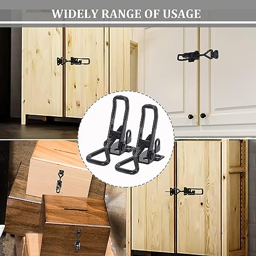 8Pack Heavy Duty Toggle Clamp Latch 4003 Style, Black Toggle Clamps | 1320lb Capacity Pull Clamp Adjustable Quick Release Hasp Clamps,Metal Toggle Latches Catch for Smoker Door Tool Box Trunk Jig - color: Black-4pcs