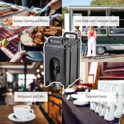 Cambro 250LCD110 Camtainer 2.5 Gallon Black Insulated Beverage Dispenser Case of 1
