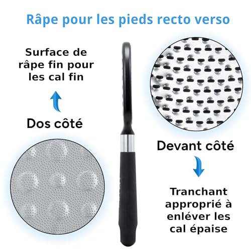 Rikans Foot File Foot Rasp Callus Remover Dead Skin Remover Double Sided Foot Scrubber Foot Care Pedicure Tool to Remove Hard Skin Can Be Used Wet or Dry Skin High Grade Stainless Steel File