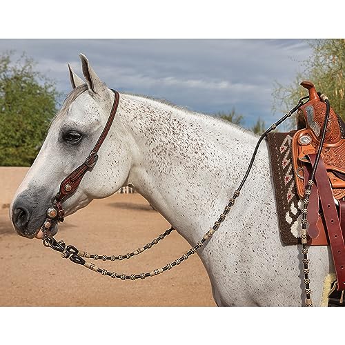 Professional's Choice Rawhide Braided Romal Horse Reins - color: Brown Natural