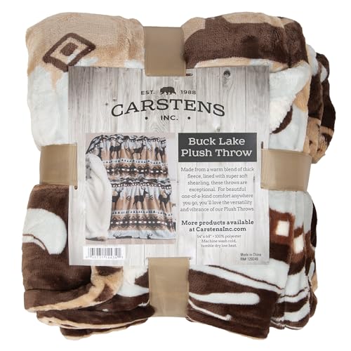 Carstens, Inc. Ultra Premium Super Soft Plush Sherpa Fleece Oversized Throw Blanket 54" x 68", Buck Lake - color: Buck Lake