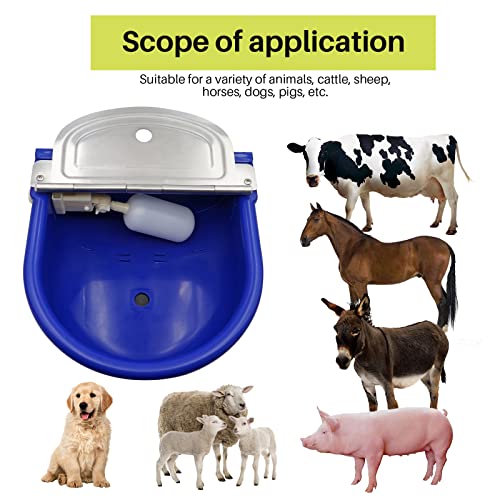 MINYULUA Automatic Waterer Bowl Large Horse Waterer with Float Valve (Blue) - color: dark blue