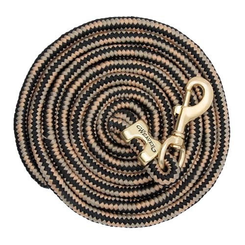 Weaver Leather Poly Lead Rope, Black/Tan/Wheat, Small