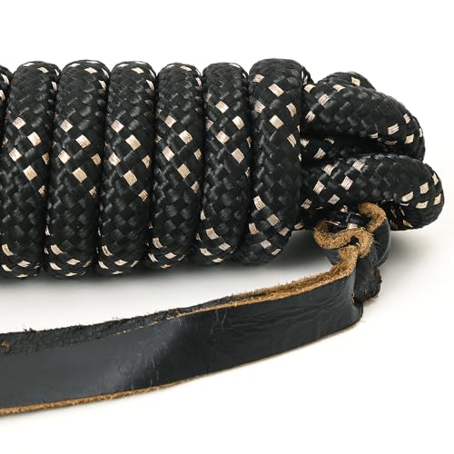 HILASON 25 ft Western Horse Nylon Lead Rope w/snap and Latigo Ends | Lead Ropes for Horses