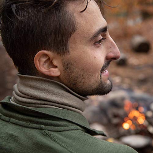 100% Merino Wool - Midweight Neck Gaiter - Skiing Neck Warmer - Winter Face Mask - Multipurpose Headwear - color: Tan 499