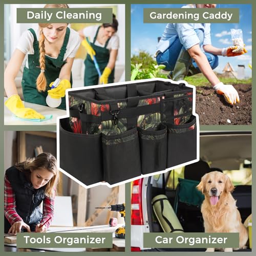 SCAVATA Wearable Cleaning Caddy Organizer With Handle & Shoulder Strap - color: GreenBush