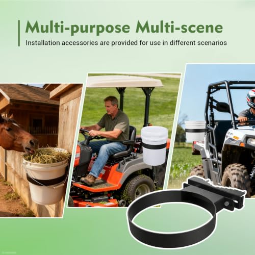 5 Gallon Bucket Holder for Lawn Mower Tractors, Trucks, Excluding Buckets
