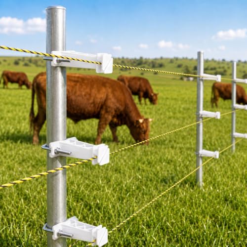 Tondiamo 24 Pcs Tube Post Insulator, Electric Chain Link Fence T Post Extender Insulators for Square Round Pipe Tubing Wire Vinyl Picket Fence (White) | Extender Insulators for Square Round Pipe Tubing Wire Vinyl Picket Fence - style: White
