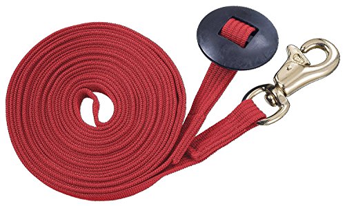 Tough 1 German Cord Cotton Lunge Line with Heavy Snap - color: Red