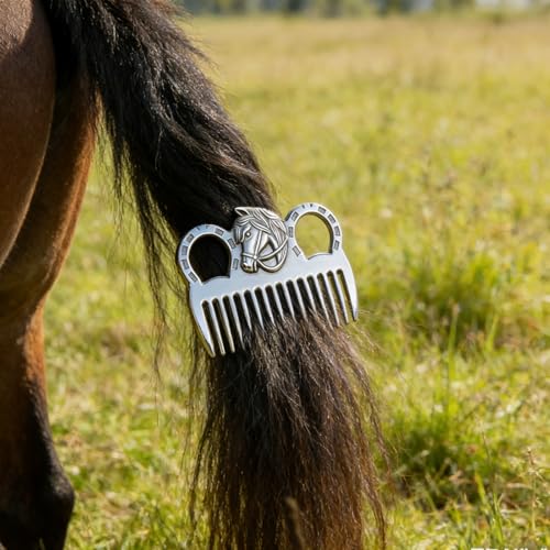 2PCS Horse Comb, Horse Mane and Tail Comb,Portable Aluminum Alloy Horse Comb