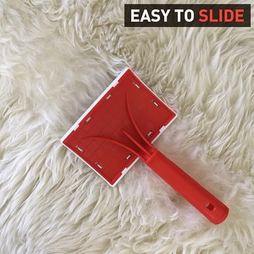 JUSPRO Sheepskin Rug Brush (Red, Large) - size: Large