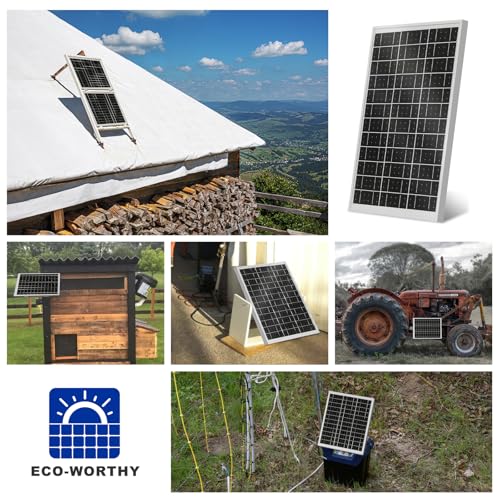 ECO-WORTHY Solar Panel 25W 18V Monocrystalline Waterproof Panel for Charging 12V Battery of RV Boat Trailer ATV Car or Powering Light, Charing 12V Battery Pack and Other Off-Grid Applications - size: 25W Panel