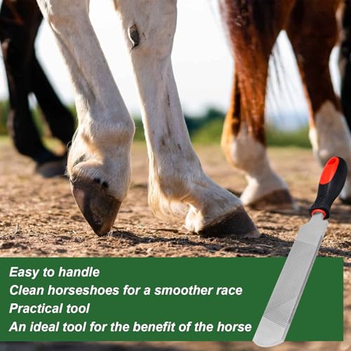 18 Inch Hoof Rasp, Carbon Steel Farrier File Tool, Trimming Tool Horse Rasp with Handle, Suitable for Horse Donkey Cow Goat Animal Hooves - size: 18 inches