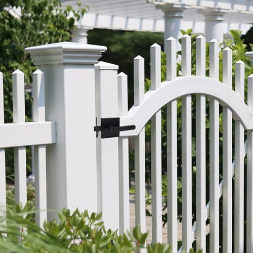 JUBEST Double Side Gate Latch, Heavy Duty Swinging Door Latch Gate Hardware for Right Inswing Outdoor Fence, Wooden Gates, Pool Gate, Backyard, Garden