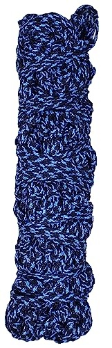 Rope Braided Poly Horse Stall Trailer Hanging Slow-Feed Hay Bag 609SE-2Tone - color: Sky Blue Navy, size: 36"