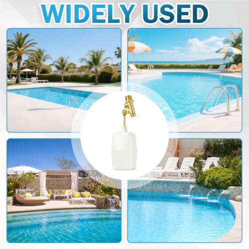 3/8" Pool Water Level Float Valve, Heavy Duty 125 PSI Automatic Fill Control Adjustable Flow, 2.25 GPM Flow for In-Ground Pools Ponds Fountains Livestock Tanks & Swamp Cooler