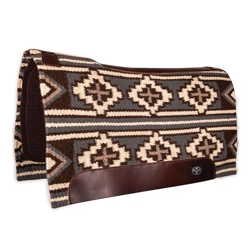Professional's Choice Fuse Saddle Pad | Navajo Top with Steam-Pressed Bottom - color: Charcoal/Chocolate, style: 1" Felt Thickness