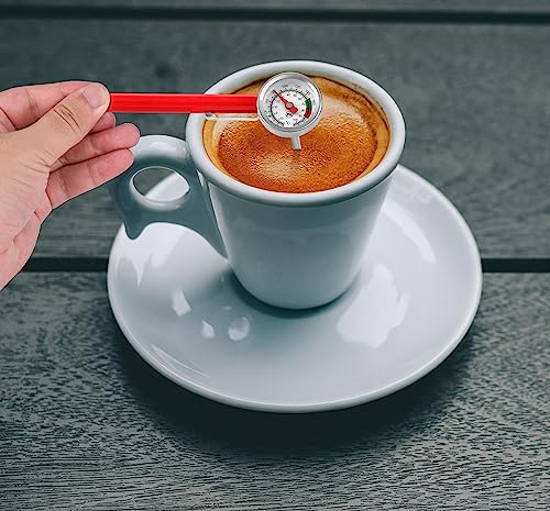 2 Pack Instant Read Pocket Milk Frothing Thermometer with1 inch Dial 5 inch Probe Clip,Best Instant Read Food for The Coffee Drinks,Chocolate Milk Foam (Color Dial)