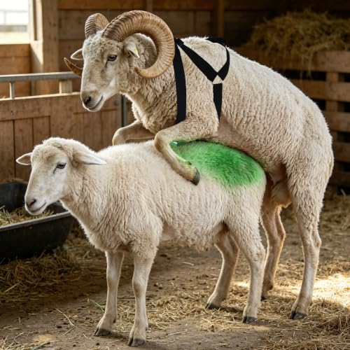 Ram Breeding Marking Harness &1 Marking Crayon for Goat Sheep,Green