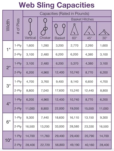 Lift Sling Straps,1" x 14' 2-Ply Heavy Duty Flat Eye Lift Sling | Twist Eye Polyester Lifting Sling Straps Nylon Tree Saver Recovery Strap Web Slings Rigging Moving Tow Hoisting Gear Strap - color: Purple, size: 1" x 14'