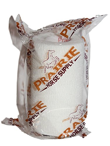 Vet Tape (White) (2 Pack) (3 Inch x 15 feet) Self Adhesive Adherent Adhering Cohesive Flex Self Stick Bandage Grip Roll Dog Cat Pet Horse - color: White, size: 2 Rolls
