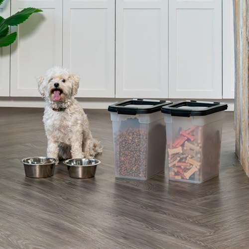 IRIS USA Dog Food Storage Container, 2-Pack, Up to 10 lbs, Black - color: Black, size: 10 lbs - 2 Pack