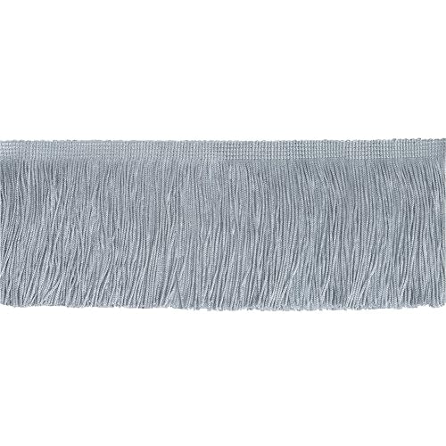 Chainette Fringe Trim 10 Yard x 4 Inches Fabric Tassel Trims - color: Silver, size: 4"-10Yards/R