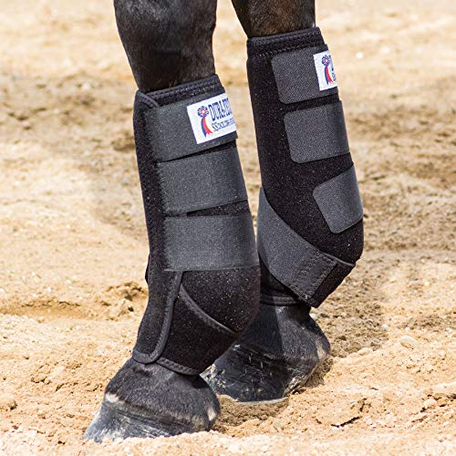 Dura-Tech Extra Support Neoprene Horse Sport Boots | Medium 15-16.2 hh, Black | Ideal for Training and Trail Riding | Cool & Light | Contour Shape for Front Leg Tendon and Ankle Protection