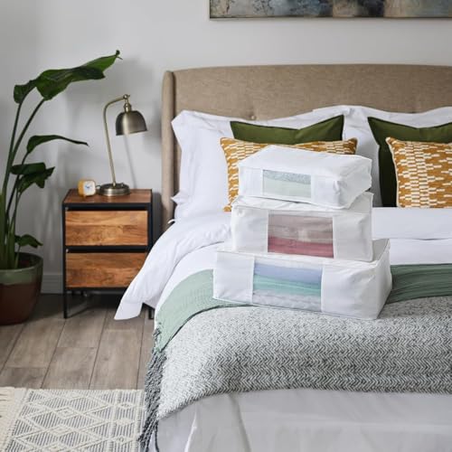 Hayden Hill Luxury Organic Cotton Sweater Storage Bag For Cashmere 15 Inch - color: White