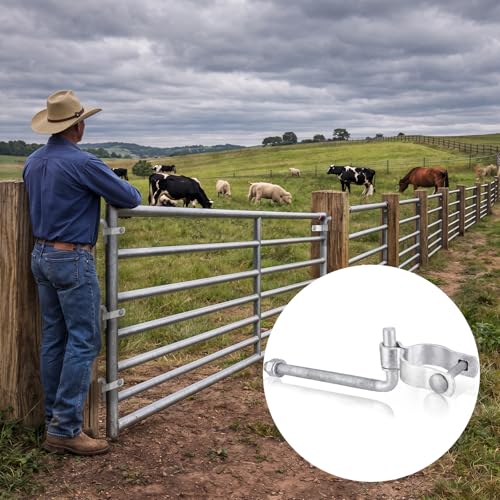 MorningRo 4 Pcs Farm Gate Hinges Kit 5/8" x 8" Chain Link Fence Gate Post Hinge in Zinc Plated with 5/8" x 2" Wood Post Lag Screw with Nuts & Washers Heavy-Duty Rust-Resistant Outdoor Ranch Mount