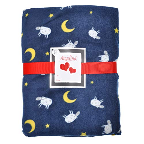 Angelina Women's Cozy Fleece Wearable Blanket or Blanket with Slipper Set - color: Sheep Wearable Blanket, size: One Size Fits Most