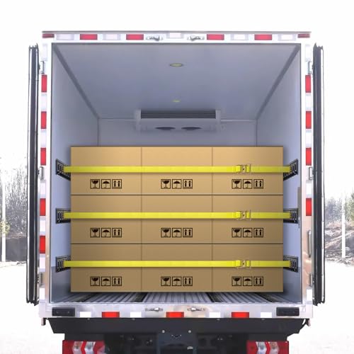 E Track Tie-Down Rail Kit, Trailer Tie Downs, 31 Pcs Set Etrack kit | 4 Rails , 4 Rope Tie Offs, 4 O Ring Anchors, 2 10ft straps, Securing Accessories for Garages, Vans, Trailers, Cargo (Yellow) - color: Yellow