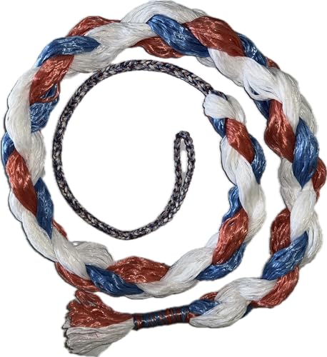 EPT Bull Ropes Adult Saddle Bronc Rein Extra Soft Patriot Cord on Patriot Poly 6'