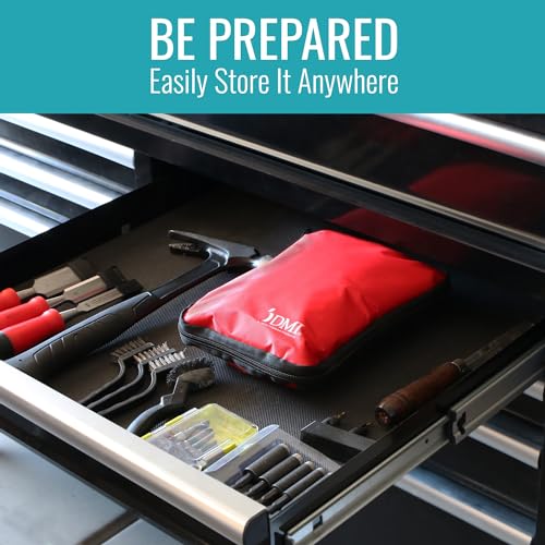 DMI 298-Piece Complete Emergency First Aid Kit, Treats Pain, Swelling, Cuts, Scrapes & Burns, Complete First Aid Guide Included, Clear Pocket Organization, Durable Zippered Travel Bag - size: 298 Piece