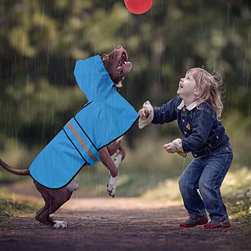 Waterproof Reflective Dog Raincoats - Adjustable Puppy Rain Coat Jacket, Lightweight Dog Hooded Slicker Raincoats Poncho for Small to X- Large Dogs and Puppies (Blue, Small) - color: Blue, size: Small