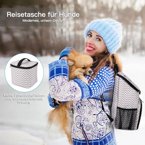 BAGLHER丨Dog Travel Bag, Airline Approved Pet Supplies Backpack, Dog Travel Backpack with 2 Silicone Collapsible Bowls and 2 Food Baskets - color: BLW-A