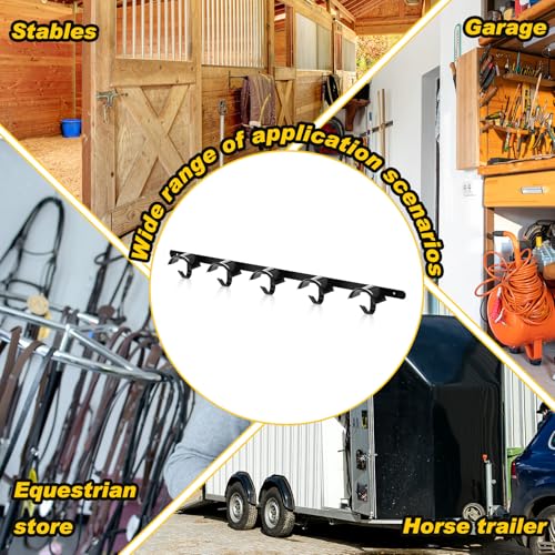 Zonon 4 Pcs Horse Tack Bridle Hooks Metal Horse Bridle Rack Stall Hanger for Tack Harness Storage Stall Fence Barn Supplies