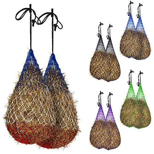 Majestic Ally Hay Net, Set of 2, Length - 54”, Holes 3"x3" for Horses - color: Patriotic