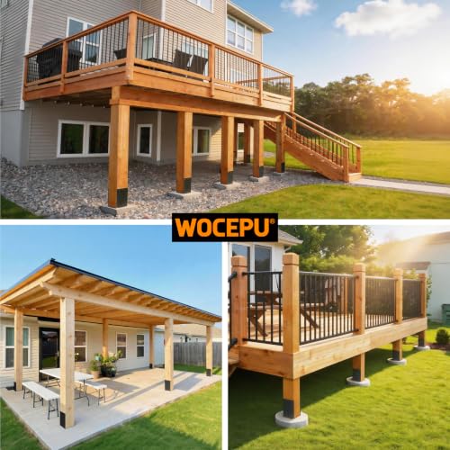 2 pack Heavy Duty Stainless Steels U-Shape 6"x6"(Actual 5.5"x5.5") Wet Concrete Fence Post Holder for Terrace psot base, Wood Gazebo, Fences, Deck railings wood post bracket anchors (Dark Grey) - size: 6"x6"(Actual 5.5"x5.5")