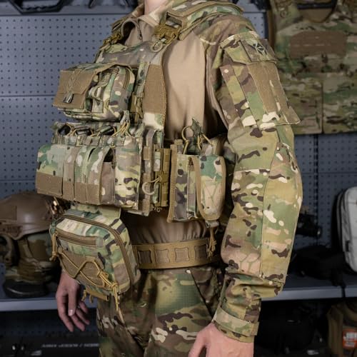 YAKEDA Outdoor Training Vest With PALS System MultiFunctional MOLLE Quick Release Vest- For Hiking, Camping Training - color: Army Green