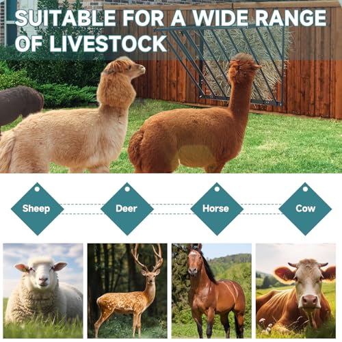 Hay Feeder Blanket Holder Carbon Steel Hay Rack Wall Mounted Hay Feeder for Horses Goats Farm Indoor and Outdoor Usee(2PCS) - size: 2PCS